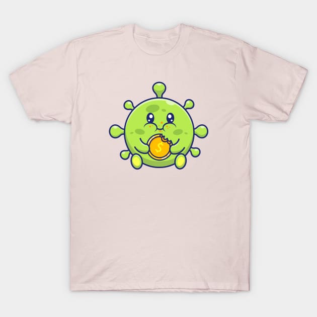 Cute virus with money cartoon 2 T-Shirt by Catalyst Labs